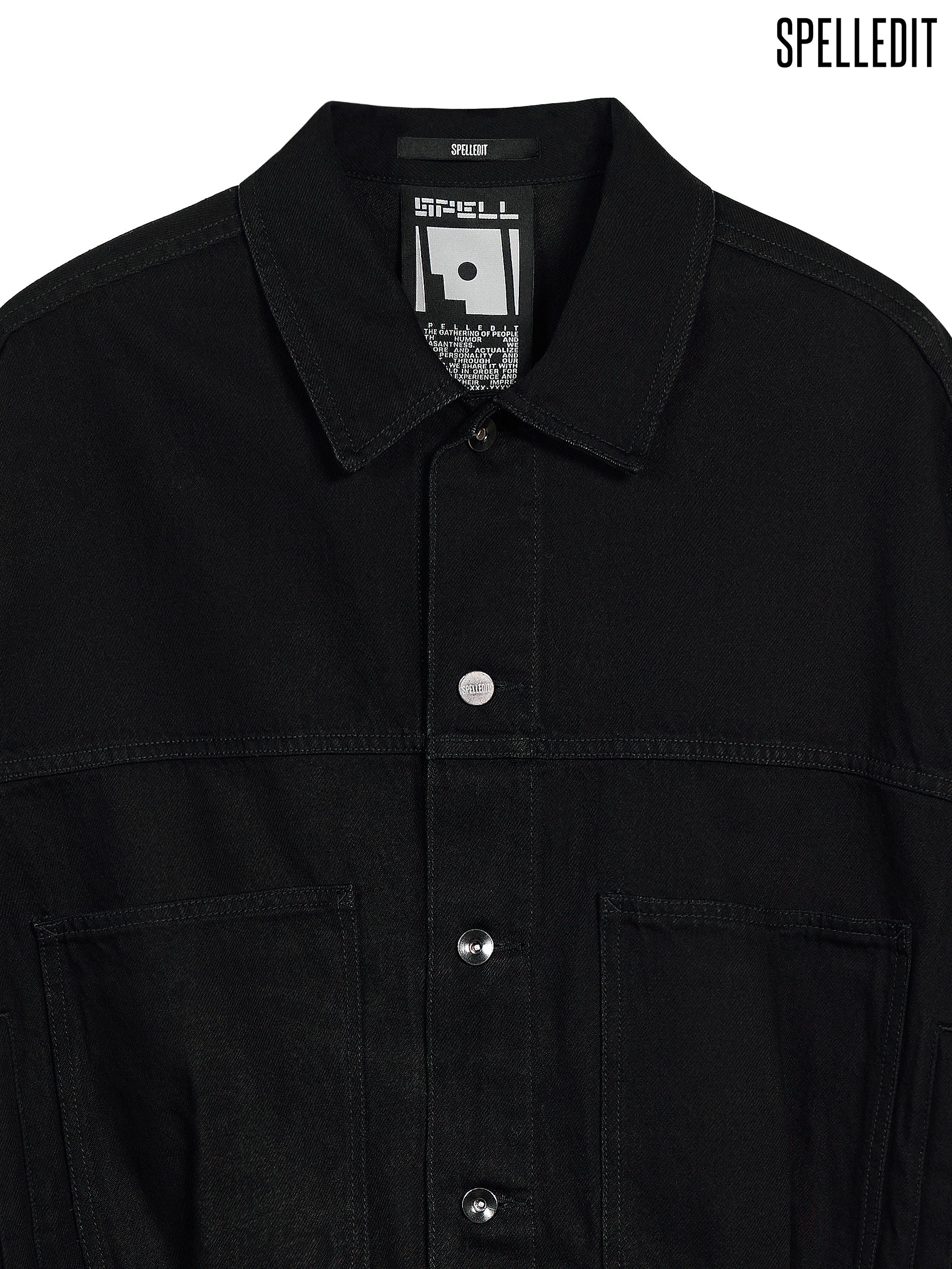 BLACK DENIM TRUCKER JACKET