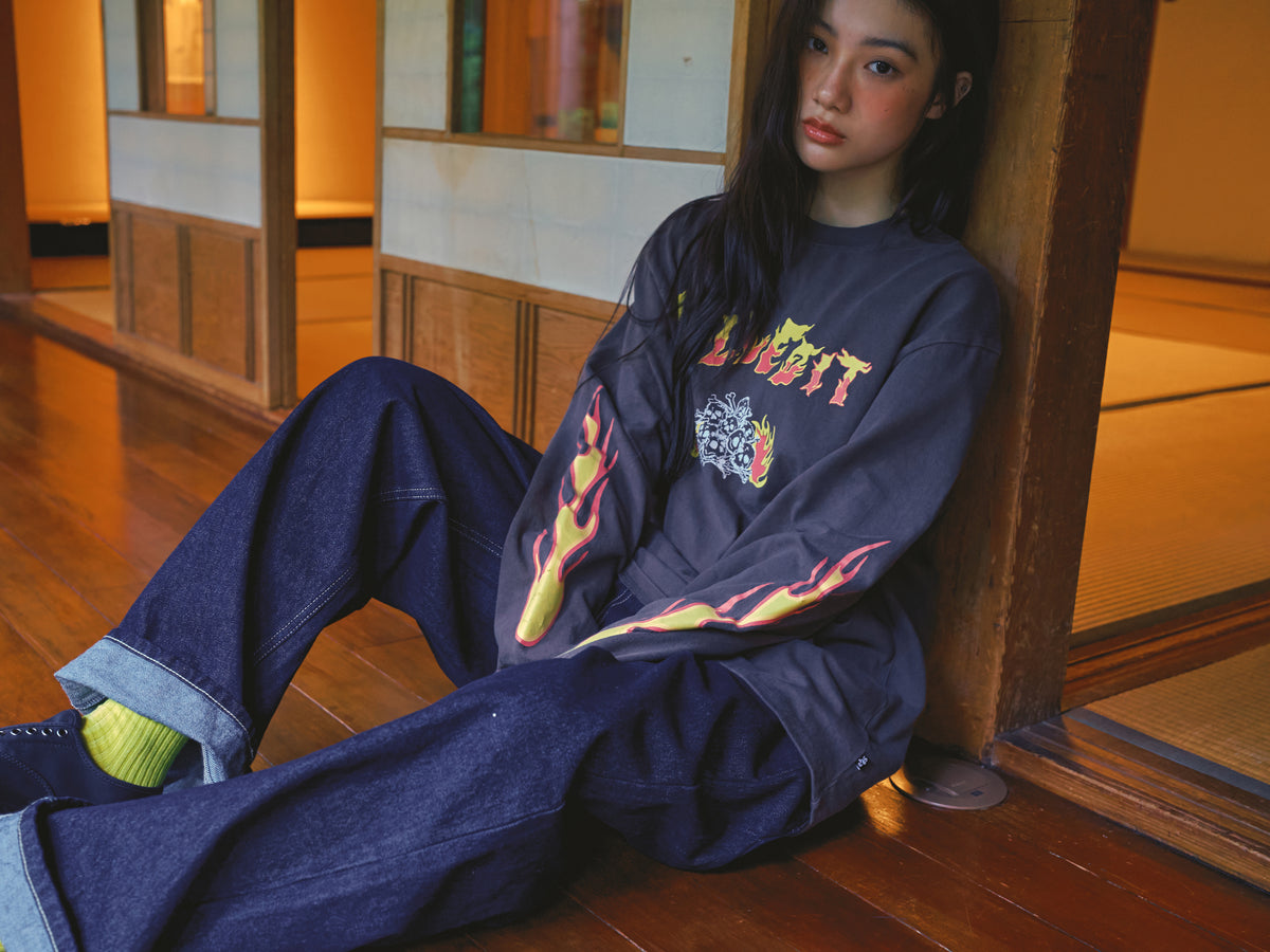 Fire Skull Long Sleeve Tee