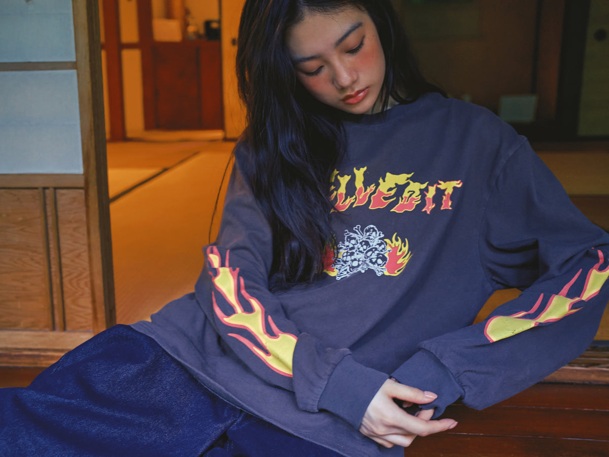 Fire Skull Long Sleeve Tee