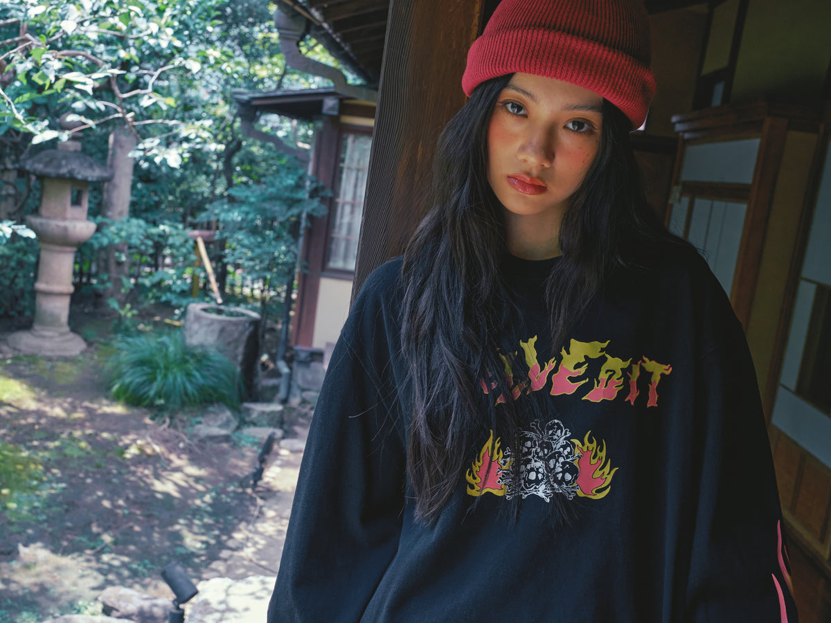 Fire Skull Long Sleeve Tee