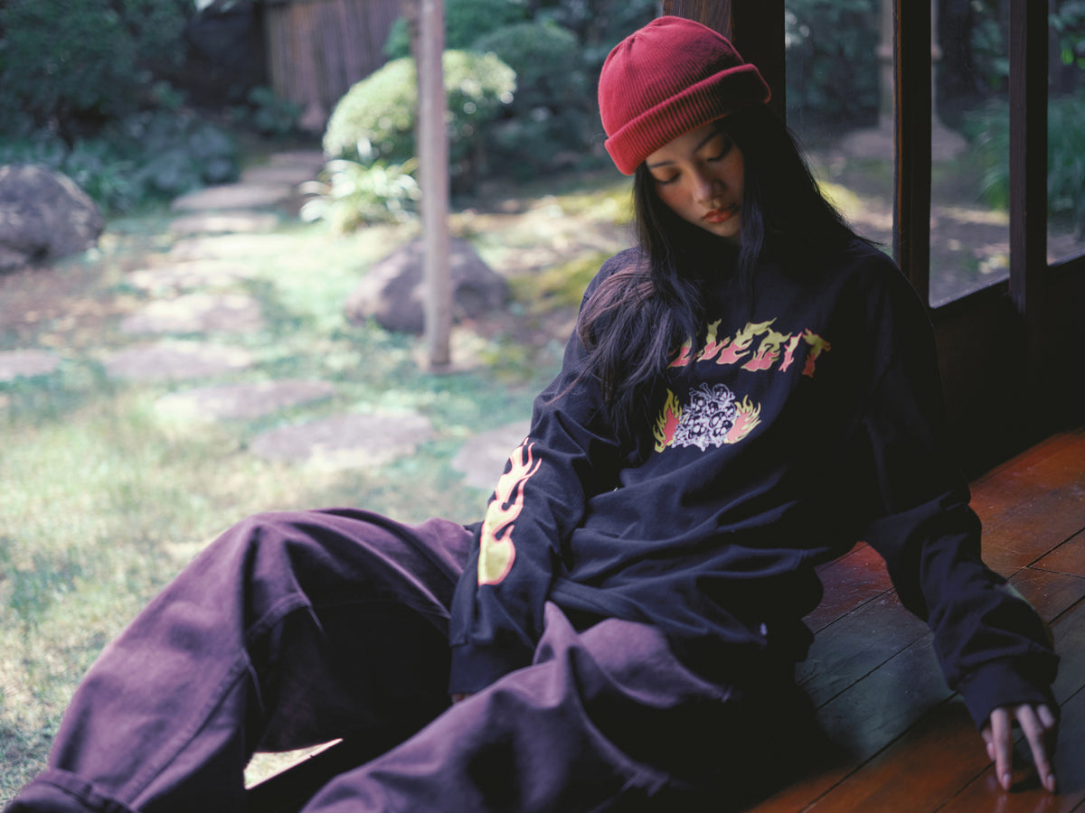 Fire Skull Long Sleeve Tee
